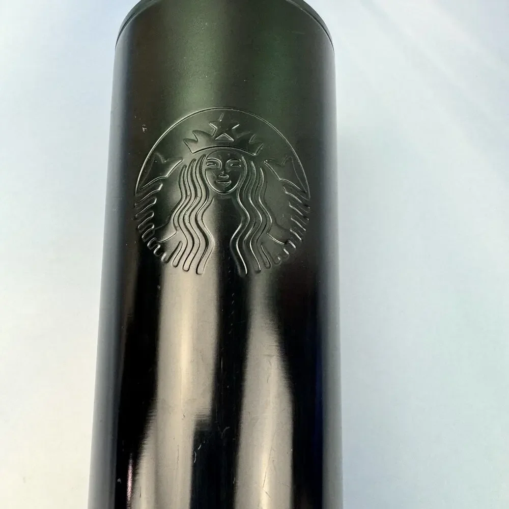 Starbucks Dark Green to Black Ombre Embossed Stainless Steel 24 oz Venti Tumbler